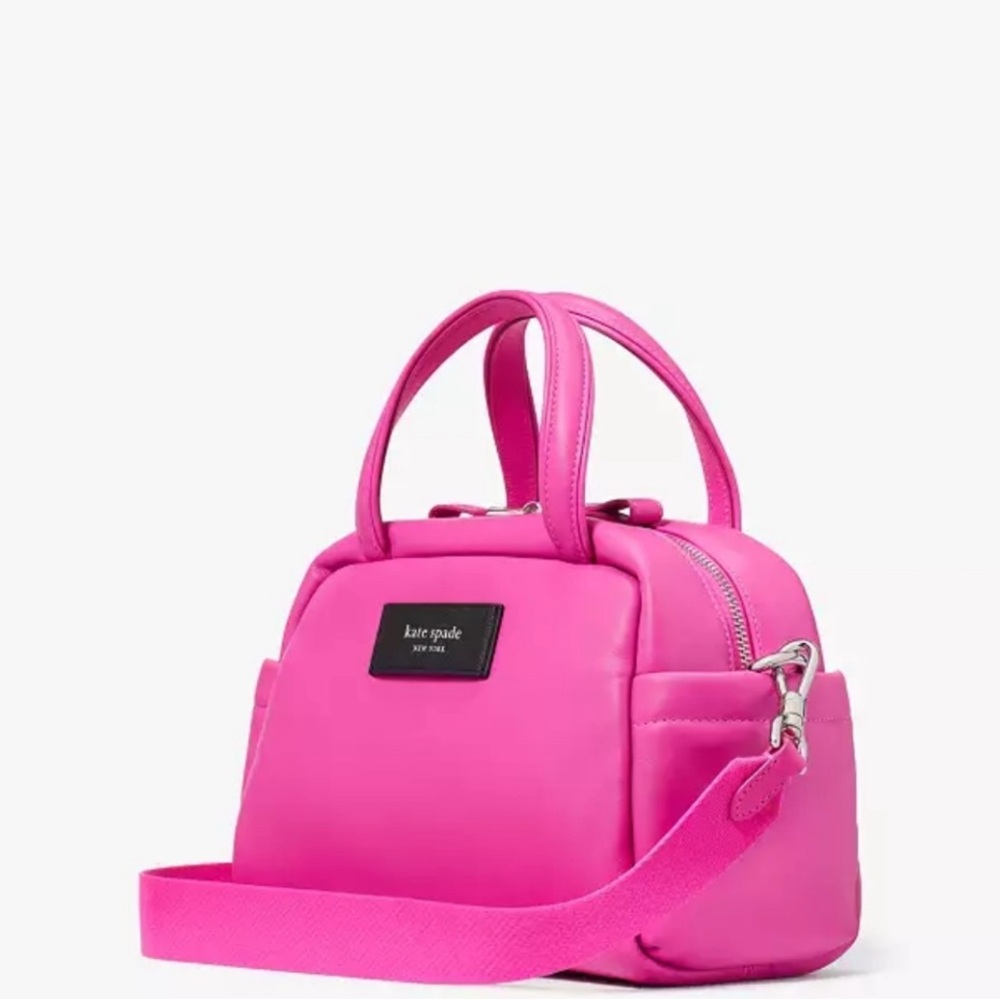 NWT Kate Spade Pink Puffy Smooth Leather Crossbody Sachel - Picture 3 of 9